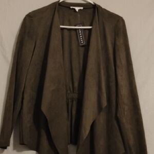 DownEast Women's Olive Draped Blazer